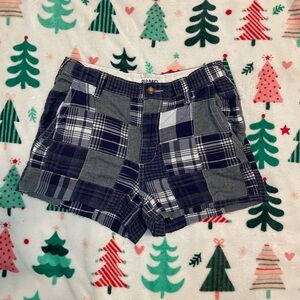 y2k diy old navy patchwork plaid shorts